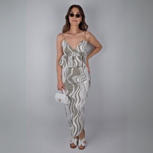 Boncuk Askılı Takım -Mint Yeşili- Beyaz