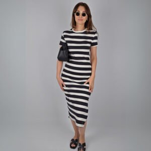 Zr Model Elbise - Siyah Beyaz